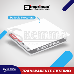 Adesivo IMPRIMAX TRANSPARENTE LAMINADO Uso externo   Imprimax BRILHO Com Laminação Branca 