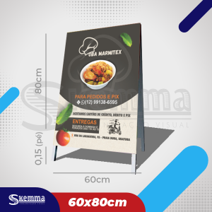 Cavalete 60x80cm Lona 440g 60x80cm  Brilho ou Fosco Madeira, dobradiça e nylon 