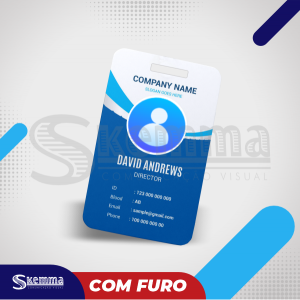 CRACHÁ COM FURO PVC 08 Tamanho 86 x 54mm   Com furo para cordão Baixe o gabarito
