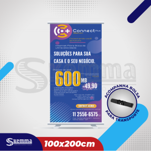 Rool Up - Banner Retrátil Lona sem trama 100x200 cm  Semi Brilho  